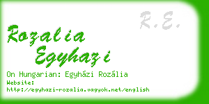 rozalia egyhazi business card
